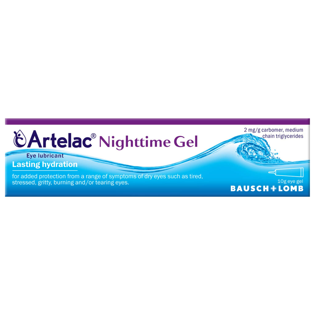 Bausch + Lomb Artelac Nighttime Gel - Dry Eye Relief - Carbomer Eye Gel - 10g Tube - Long-Lasting Comfort - Damaged Box