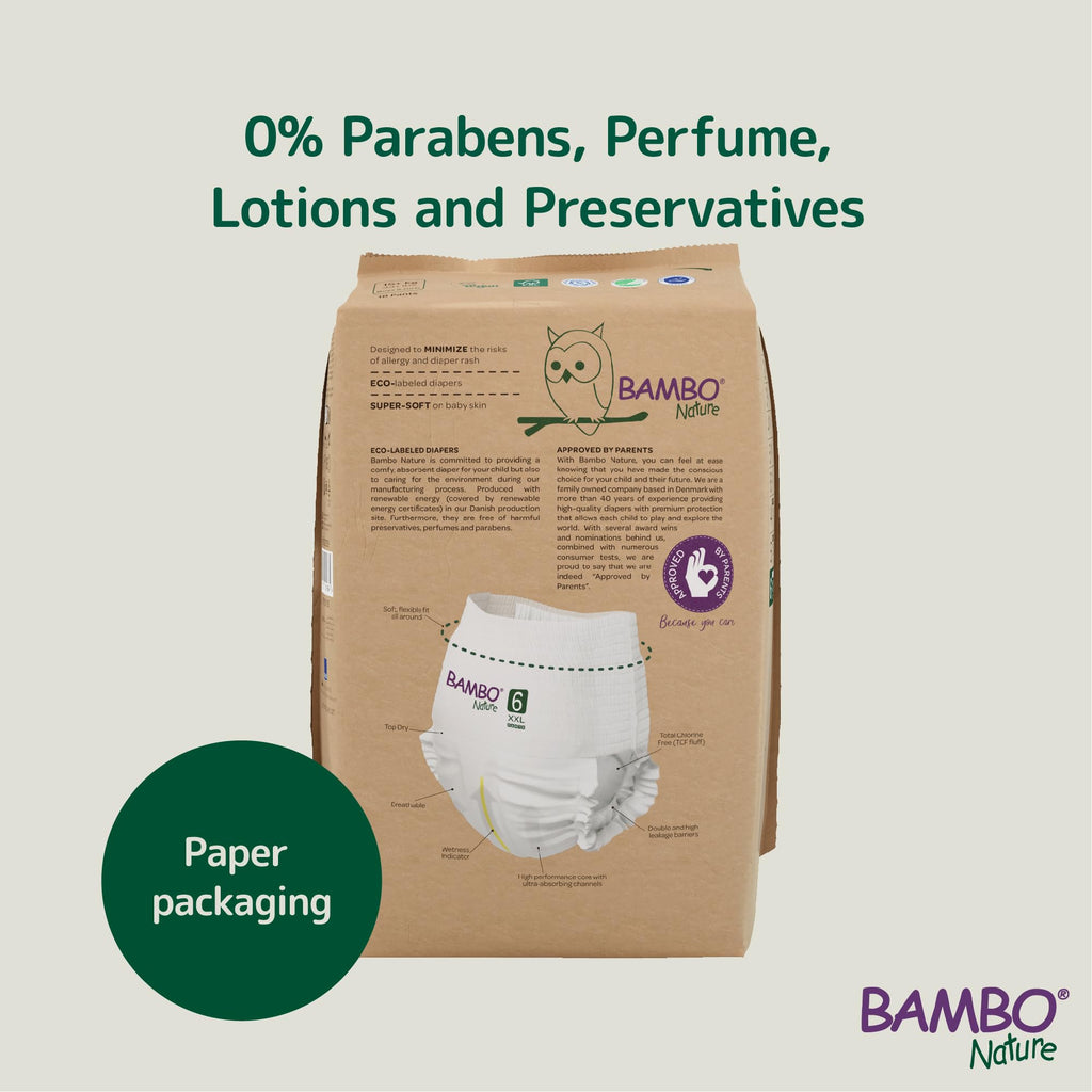 Bambo Nature Premium Training Pants, Size 6 (15+kg), XXL, 90PK, Pull Ups, Eco-Labelled Potty Training Nappy Pants, Secure, Comfortable, Discreet for Active Day and Comfy Night's Sleep - Damaged Box