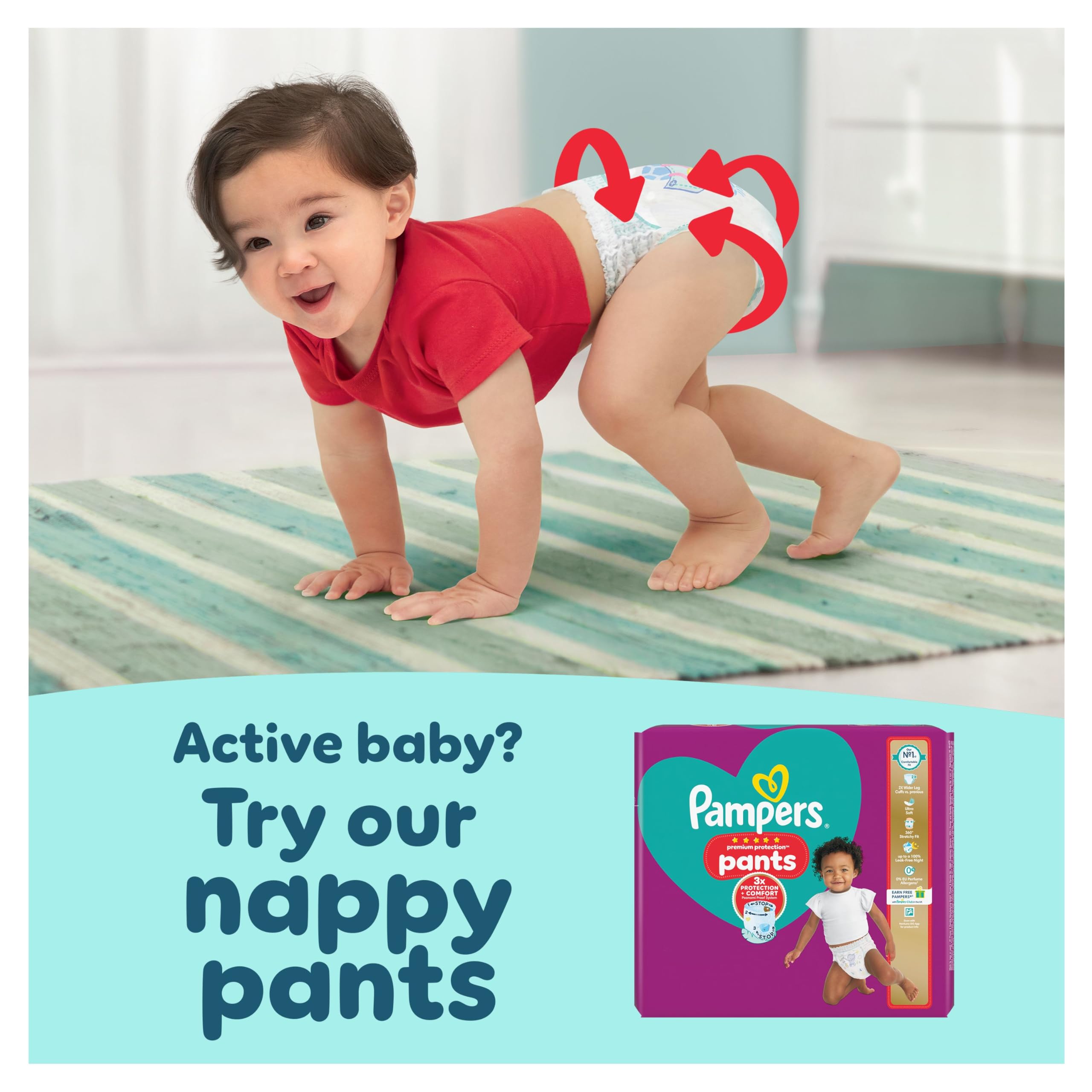 Pampers Premium Protection Nappies Size 7 - 128 Pack - 15kg+ Monthly - Harmonie Aqua Baby Wipes 10 Count - Damaged Box