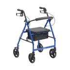 Drive Devilbiss R6 Blue Aluminium Rollator with Padded Seat and Vinyl Underseat Bag - Very Good