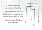 Aidapt Folding Aluminium Walking Frame - Adjustable Height, Lightweight, Fast Fold, Anti-Slip Ferrule Feet Mobility Aid - Very Good
