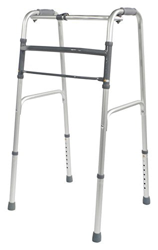 Aidapt Folding Aluminium Walking Frame - Adjustable Height, Lightweight, Fast Fold, Anti-Slip Ferrule Feet Mobility Aid - Very Good