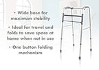 Aidapt Folding Aluminium Walking Frame - Adjustable Height, Lightweight, Fast Fold, Anti-Slip Ferrule Feet Mobility Aid - Very Good