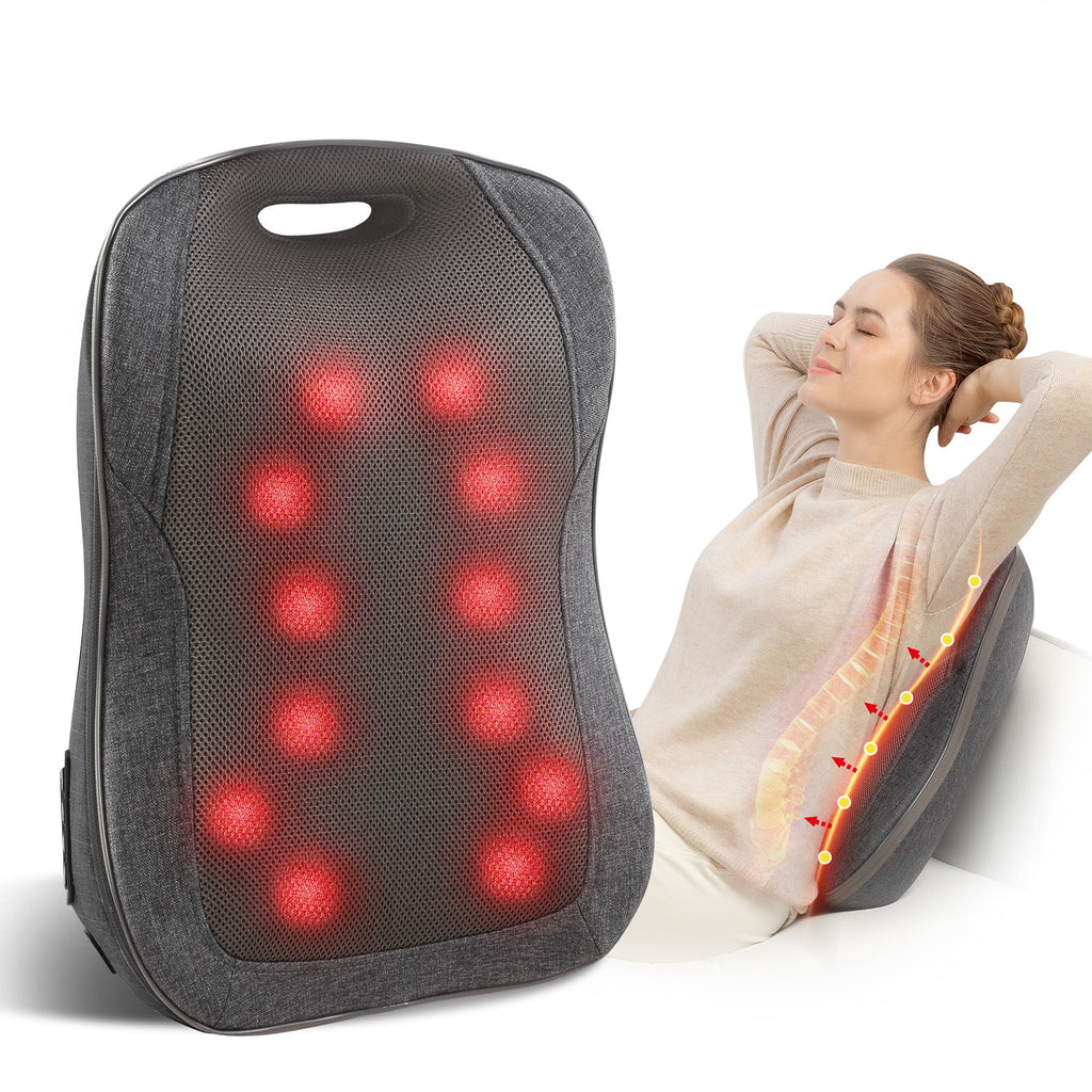 COMFIER Shiatsu Back Massager with Heat - Portable Massage Cushion for Chair - Neck Shoulder Back Pain Relief - Very Good