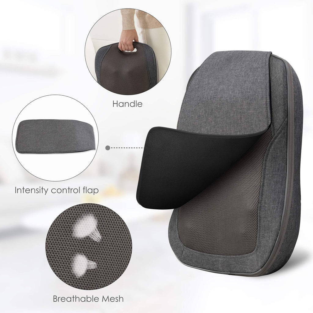 COMFIER Shiatsu Back Massager with Heat - Portable Massage Cushion for Chair - Neck Shoulder Back Pain Relief - Very Good