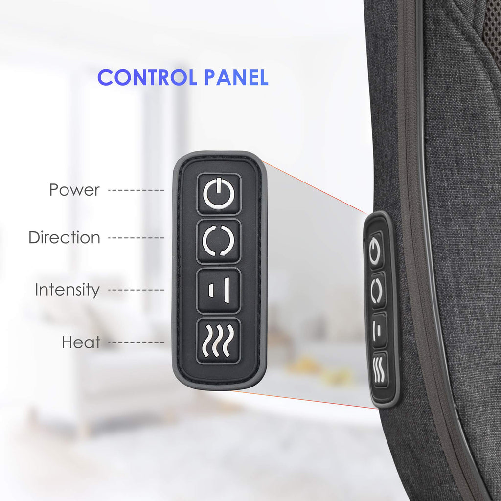 COMFIER Shiatsu Back Massager with Heat - Portable Massage Cushion for Chair - Neck Shoulder Back Pain Relief - Very Good