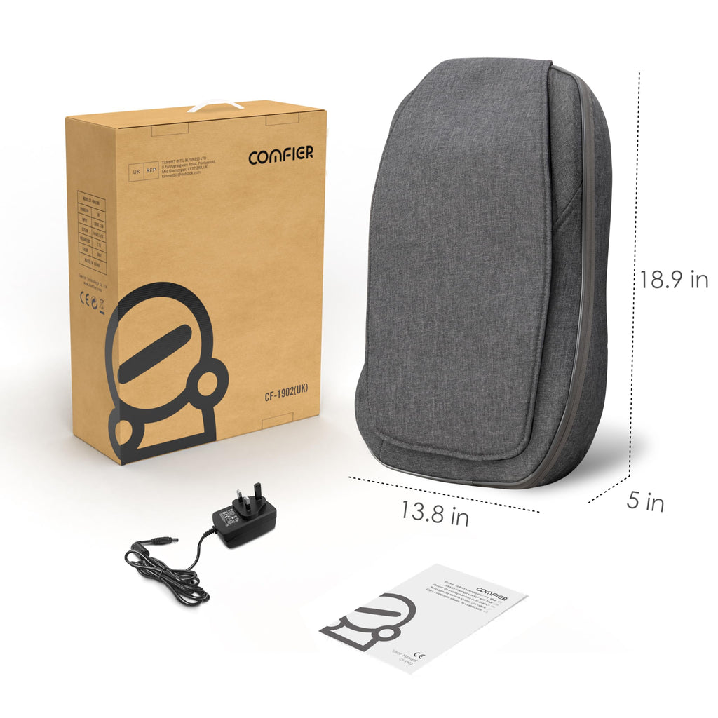 COMFIER Shiatsu Back Massager with Heat - Portable Massage Cushion for Chair - Neck Shoulder Back Pain Relief - Very Good
