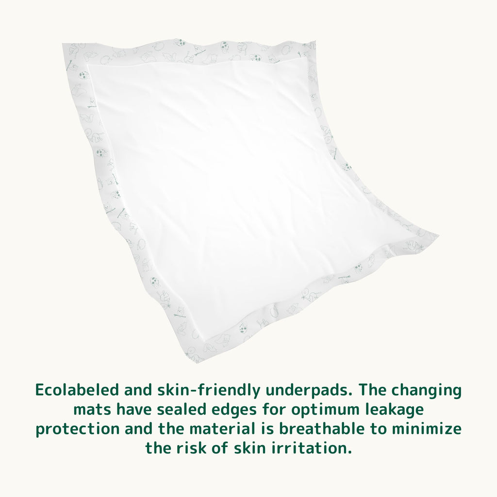 Bambo Nature Disposable Changing Mats - 60x60 cm - 10 Pack - 1000ml Absorbency - Baby Nappy Pad - Damaged Box