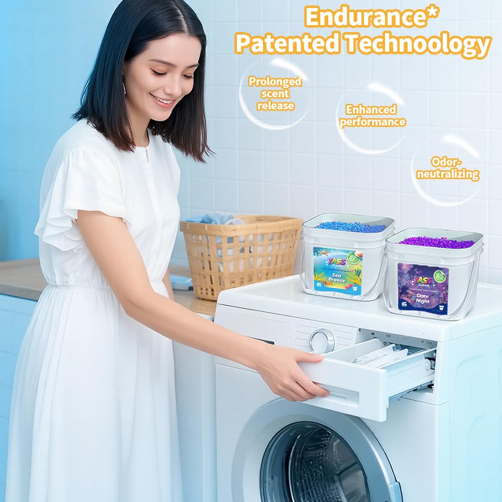 Yass Clean Laundry Scent Boosters 1800g - In-Wash Perfume Beads - Long-Lasting Freshness - Fresh Forest Fragrance - Very Good - BBE 03/2029
