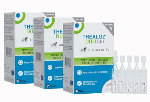 Thealoz Duo Gel - Dry Eye Relief - Preservative-Free - 90 Single Doses - Eye Drops - Lubricating Gel - Damaged Box - BBE 07/2028