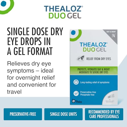Thealoz Duo Gel - Dry Eye Relief - Preservative-Free - 90 Single Doses - Eye Drops - Lubricating Gel - Damaged Box - BBE 07/2028