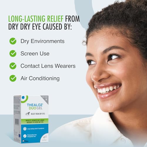 Thealoz Duo Gel - Dry Eye Relief - Preservative-Free - 90 Single Doses - Eye Drops - Lubricating Gel - Damaged Box - BBE 07/2028