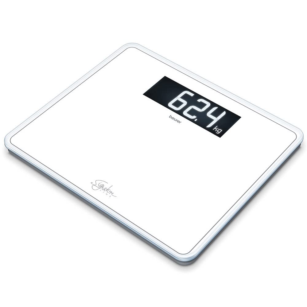 Beurer GS410 Signature Line Glass Bathroom Scale - White - XXL Display - 200kg Capacity - Digital Body Weight Scale - Very Good