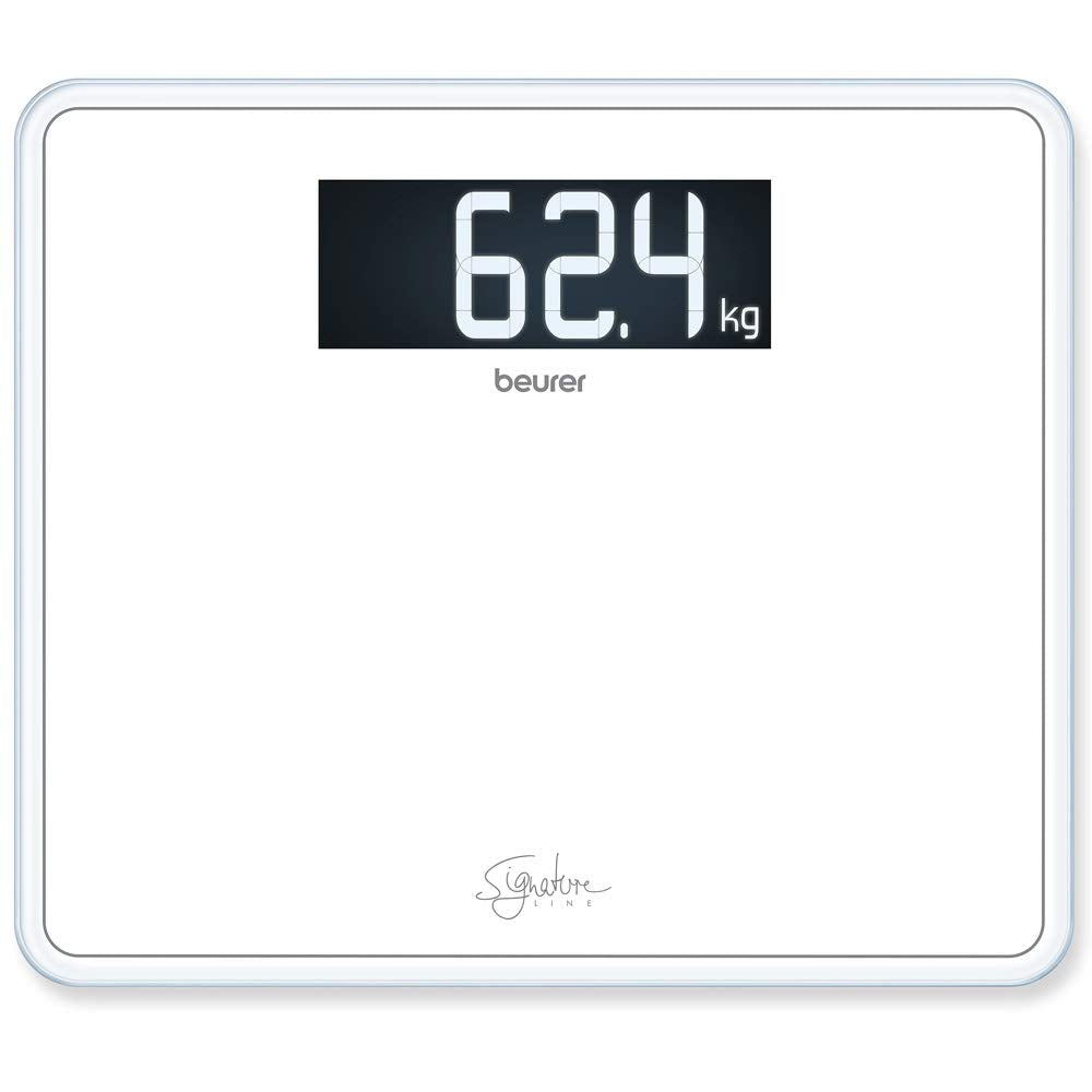 Beurer GS410 Signature Line Glass Bathroom Scale - White - XXL Display - 200kg Capacity - Digital Body Weight Scale - Very Good