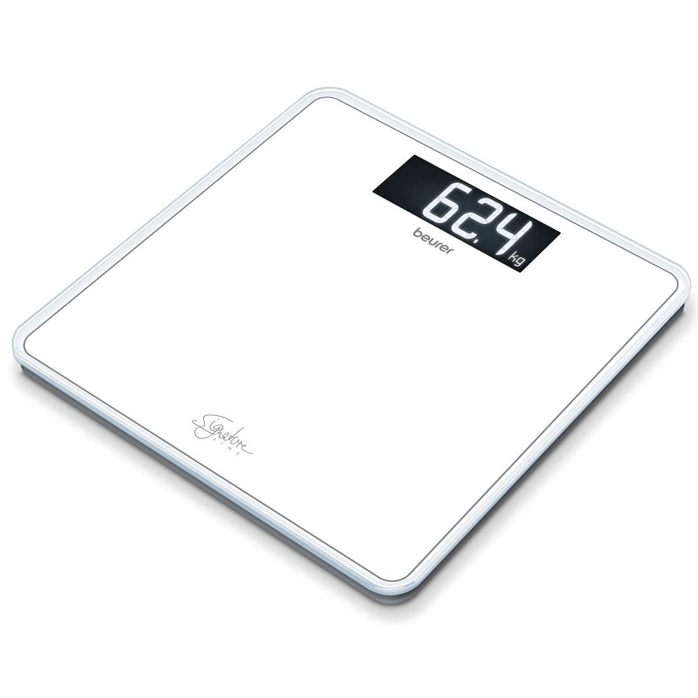Beurer GS410 Signature Line Glass Bathroom Scale - White - XXL Display - 200kg Capacity - Digital Body Weight Scale - Very Good