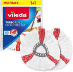 Vileda Turbo 2in1 Spin Mop Head Refills - Pack of 2 - Microfibre power - Stubborn dirt removal - Authentic Vileda Mop Head Replacements - Machine Washable - Fits all Turbo Mops - Damaged Box