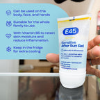 E45 Cooling Sensitive After Sun Gel - Face & Body - Dermatologically Tested, Fragrance-Free, 150ml - Dry, Sensitive Skin - New