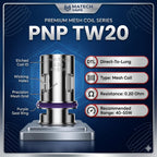 VOOPOO PnP TW20 Mesh Coils 0.2 Ohm Dual-In-One Vape Atomizer Heads - 5 Pack Replacement Coils - Damaged Box