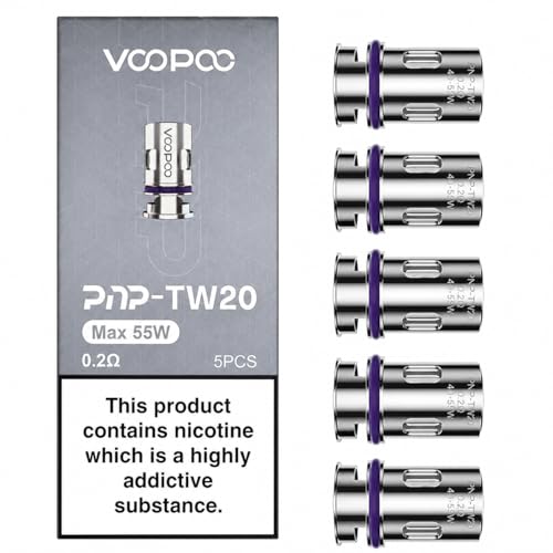 VOOPOO PnP TW20 Mesh Coils 0.2 Ohm Dual-In-One Vape Atomizer Heads - 5 Pack Replacement Coils - Damaged Box