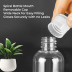 Palm Safe 4x 100ml Clear Plastic Travel Bottles - Empty Refillable Containers with Flip Cap - Leak Proof BPA Free Toiletries Storage - New