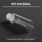 Palm Safe 4x 100ml Clear Plastic Travel Bottles - Empty Refillable Containers with Flip Cap - Leak Proof BPA Free Toiletries Storage - New