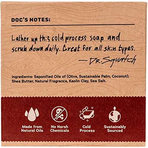 Dr. Squatch Bay Rum Soap - Men's Natural Bar Soap with Kaolin Clay & Shea Butter - Fresh Scent Handmade Organic - New