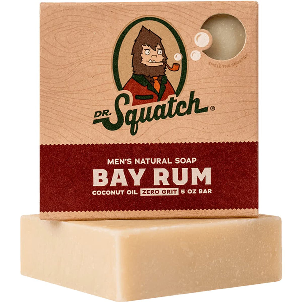 Dr. Squatch Bay Rum Soap - Men's Natural Bar Soap with Kaolin Clay & Shea Butter - Fresh Scent Handmade Organic - New