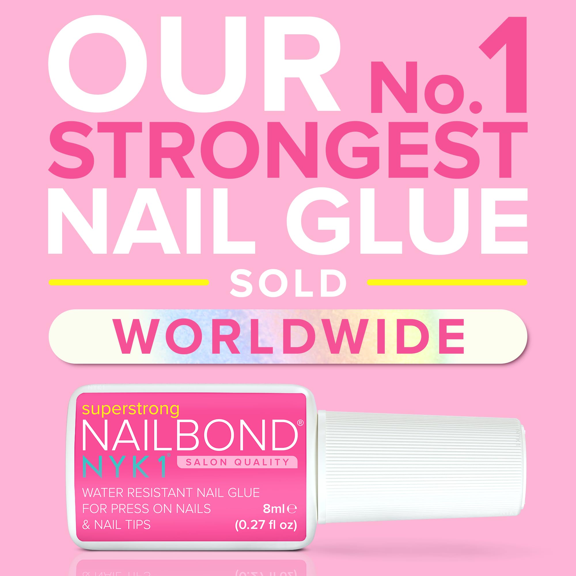 NYK1 Super Strong Nail Glue for Press Ons, Nail Tips & False Nails | 8ml - Damaged Box