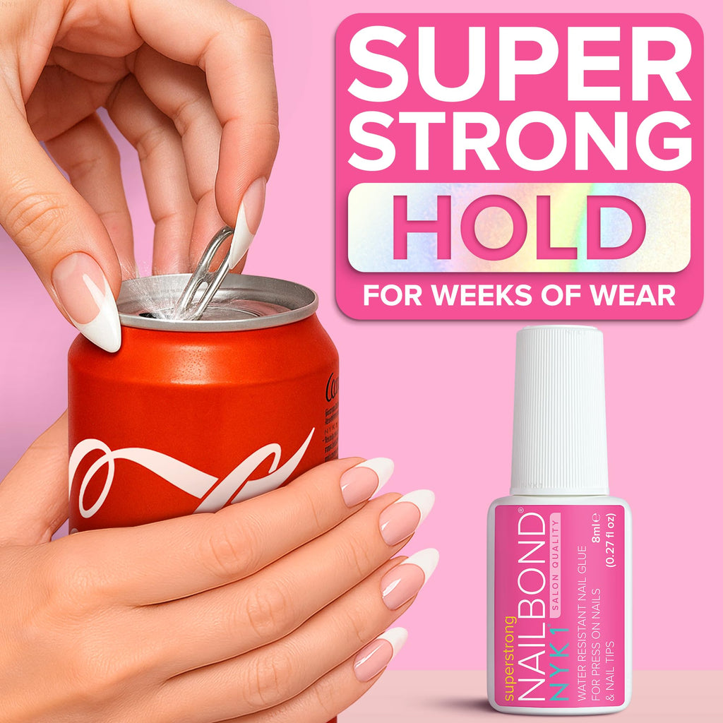 NYK1 Super Strong Nail Glue for Press Ons, Nail Tips & False Nails | 8ml - Damaged Box