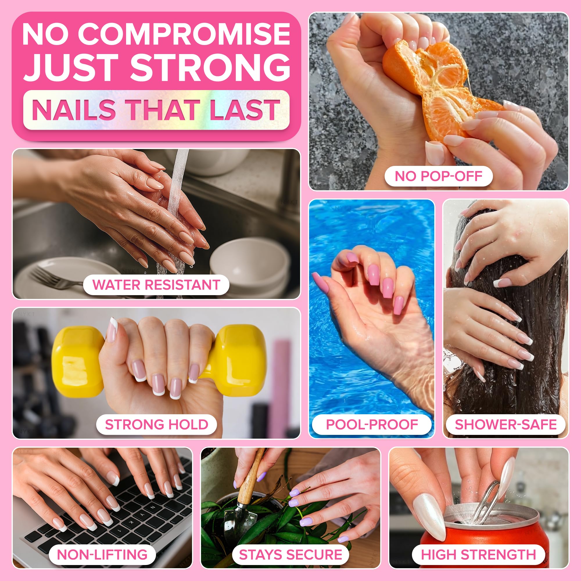 NYK1 Super Strong Nail Glue for Press Ons, Nail Tips & False Nails | 8ml - Damaged Box