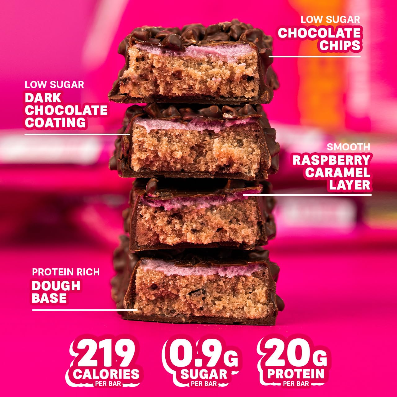 Grenade Dark Chocolate Raspberry Protein Bars - 12 x 60g High Protein Snack Bar Multipack - Damaged Box - BBE 03/2027