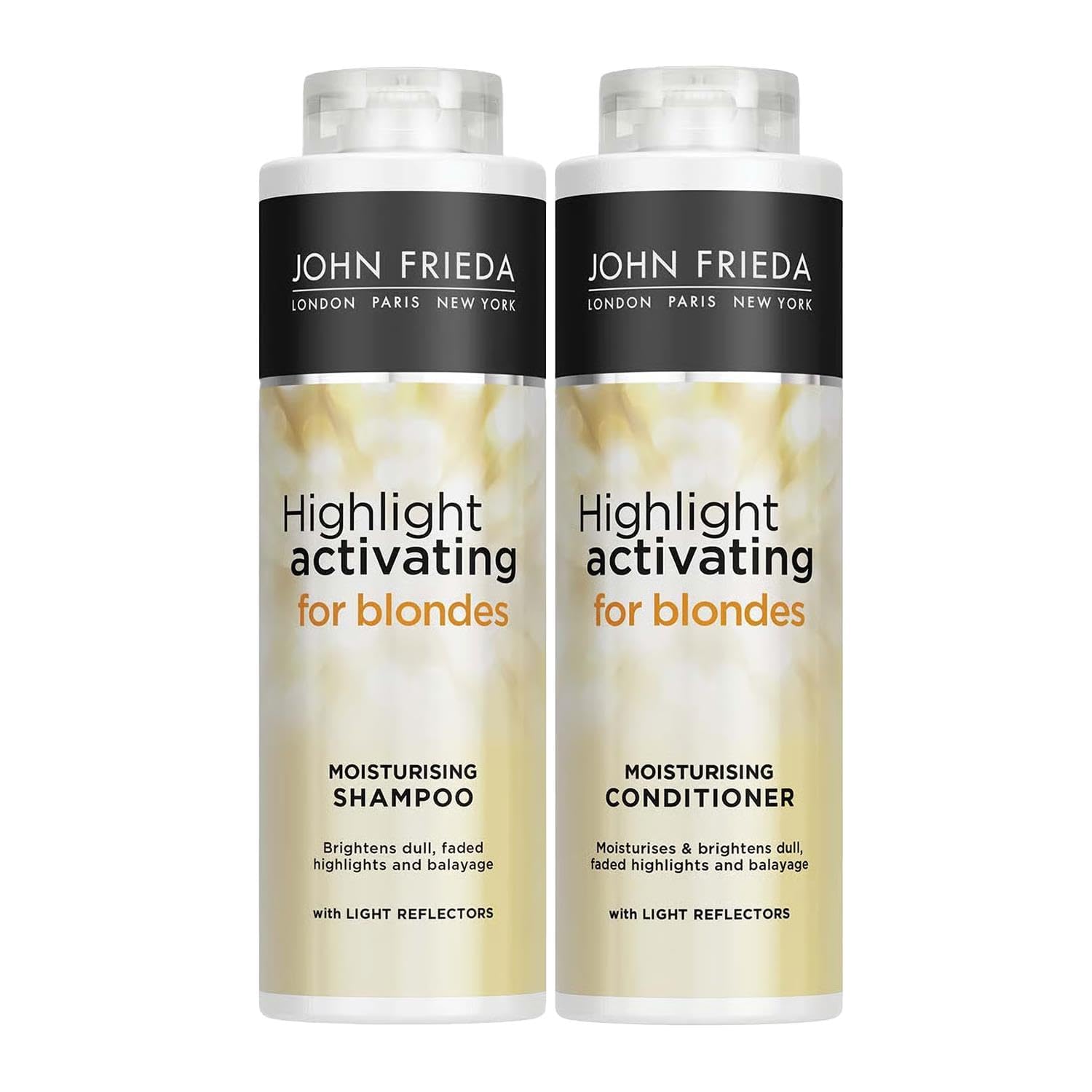 John Frieda Sheer Blonde Highlight Activating Moisturising Shampoo & Conditioner Duo - 2 x 500ml for Blonde Hair - New