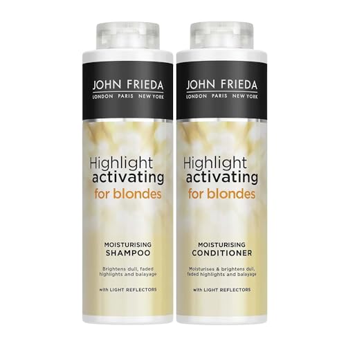 John Frieda Sheer Blonde Highlight Activating Moisturising Shampoo & Conditioner Duo - 2 x 500ml for Blonde Hair - New