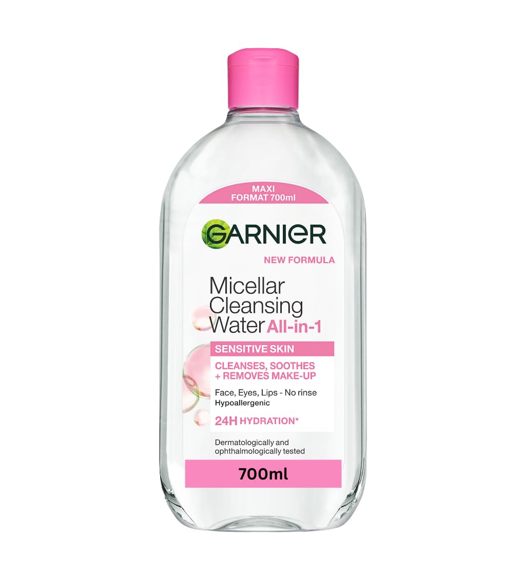 Garnier Micellar Water 700ml - All-in-One Face Cleanser Makeup Remover - Sensitive Skin - New