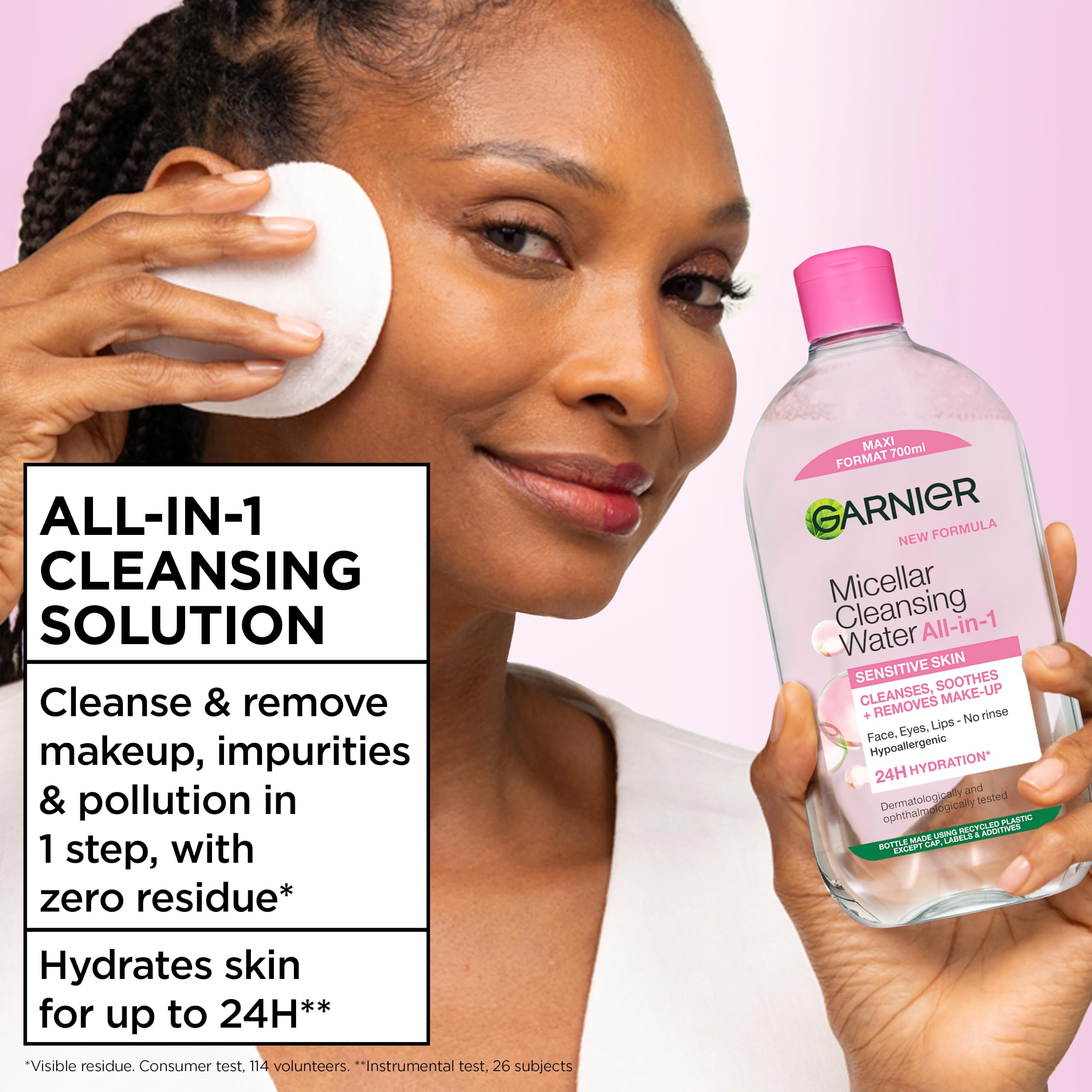 Garnier Micellar Water 700ml - All-in-One Face Cleanser Makeup Remover - Sensitive Skin - New