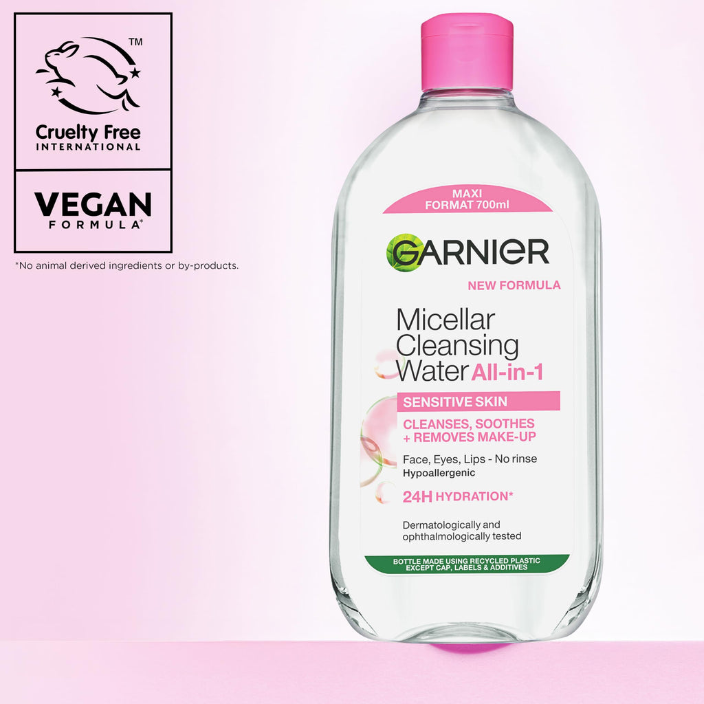 Garnier Micellar Water 700ml - All-in-One Face Cleanser Makeup Remover - Sensitive Skin - New