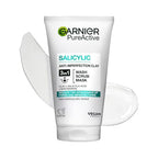 Garnier Pure Active 3in1 Clay Mask Wash Scrub - Oily Skin - 150ml - Cleansing Face Treatment - New
