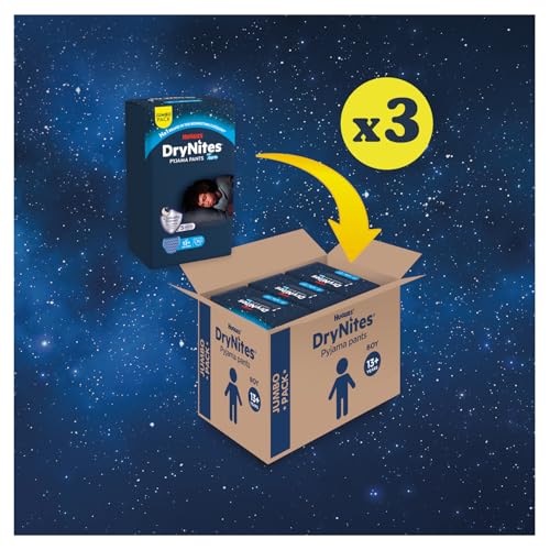 HUGGIES DryNites Pyjama Pants Boys 13+ Years 48-60KG 33 Pack Bedwetting Leak Free Nights - Damaged Box