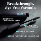 Just For Men Beard & Brow Colour - Real Black Brush-In Wash-Out Temporary Hair Dye - New