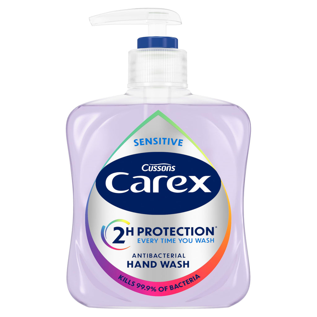 Carex Dermacare Sensitive Antibacterial Hand Wash Soap - Gentle Skin Protection - 6 x 250ml Bulk Pack - New