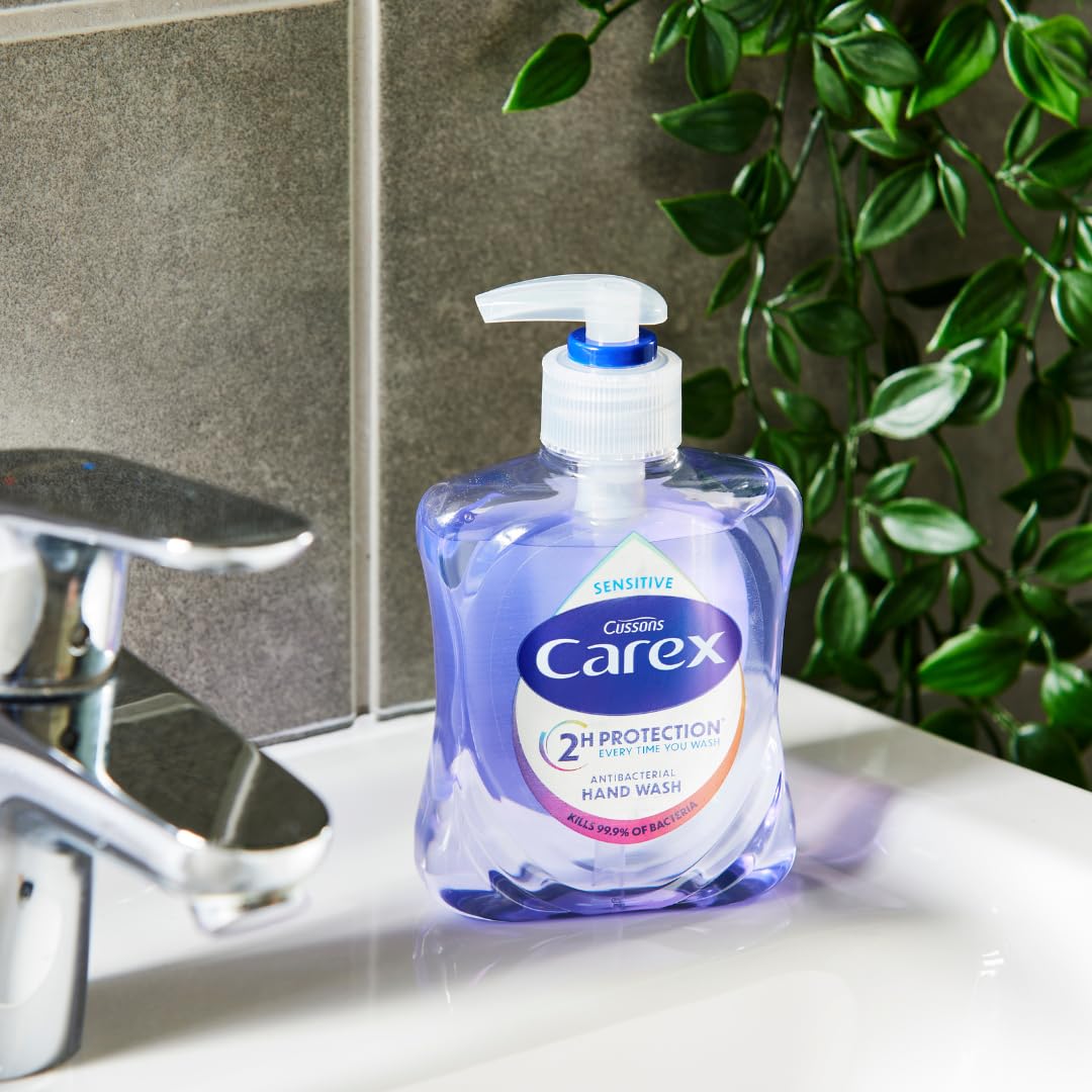Carex Dermacare Sensitive Antibacterial Hand Wash Soap - Gentle Skin Protection - 6 x 250ml Bulk Pack - New