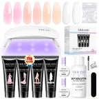 SAVILAND Poly Nail Gel Kit - All-in-1 Polygel Nail Kit with UV Lamp Light - Nail Extension Set - Damaged Box