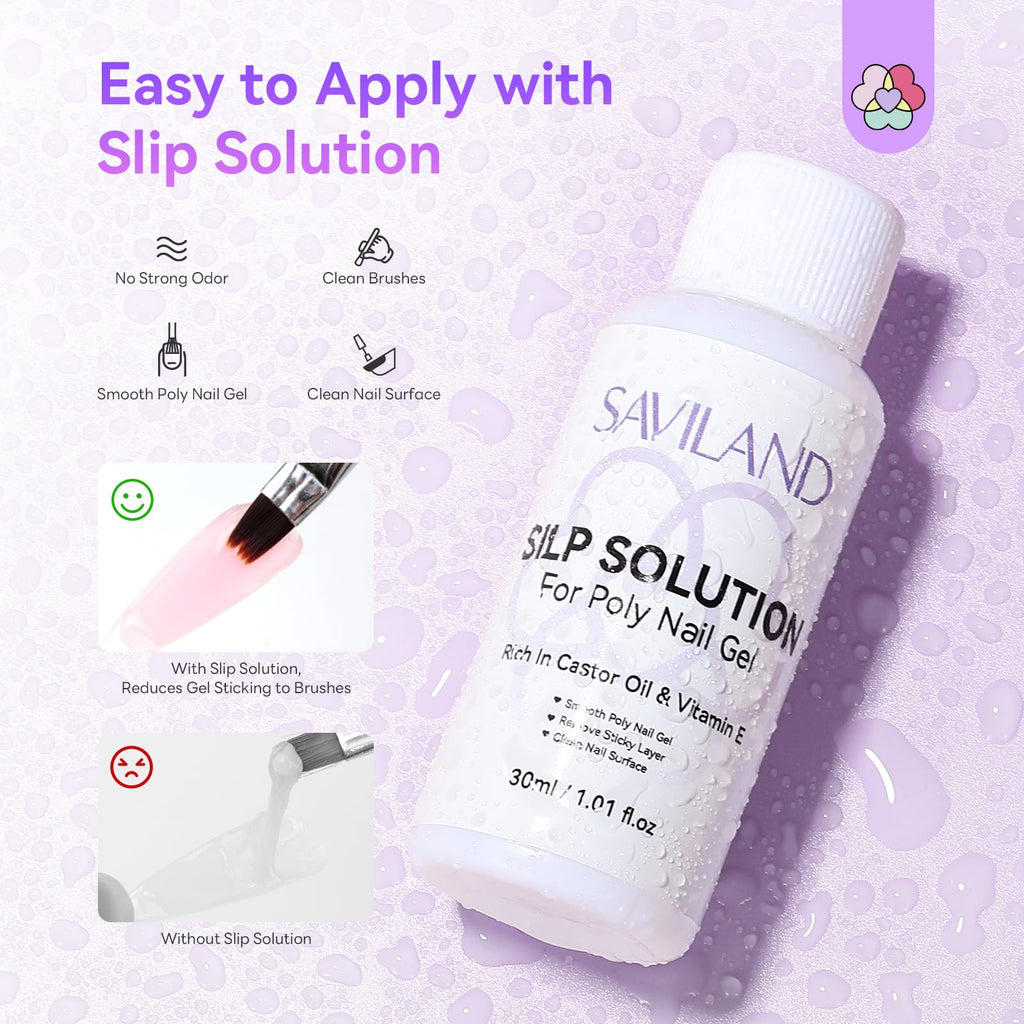 SAVILAND Poly Nail Gel Kit - All-in-1 Polygel Nail Kit with UV Lamp Light - Nail Extension Set - Damaged Box