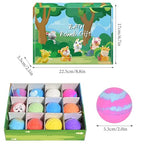Kids Bath Bombs 12 Pcs with Animal Surprise - Organic Natural Spa Fizzies Gift Set for Girls & Boys - Christmas Birthday - Damaged Box - BBE 03/2029