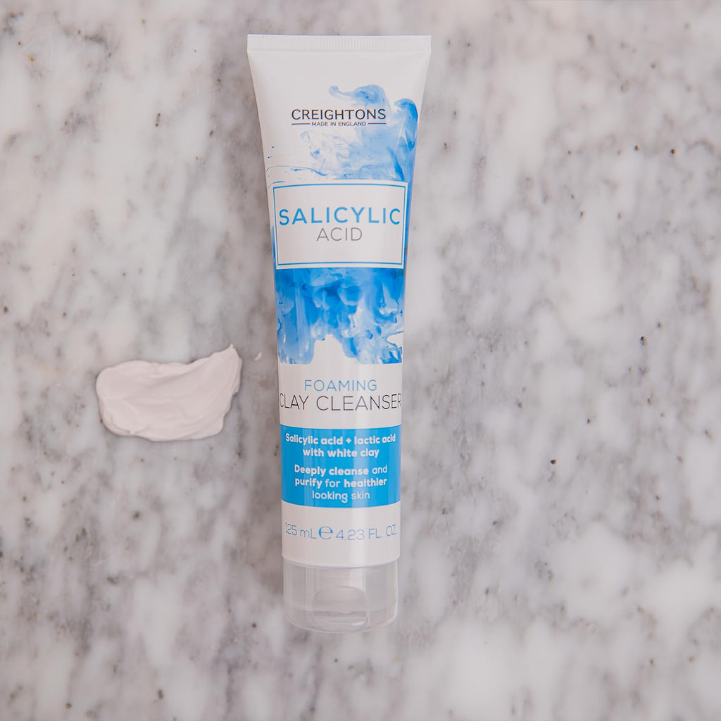 Creightons Salicylic Acid Foaming Clay Cleanser 125ml - Lactic Acid White Clay Deep Cleanse Purify Face Wash - New