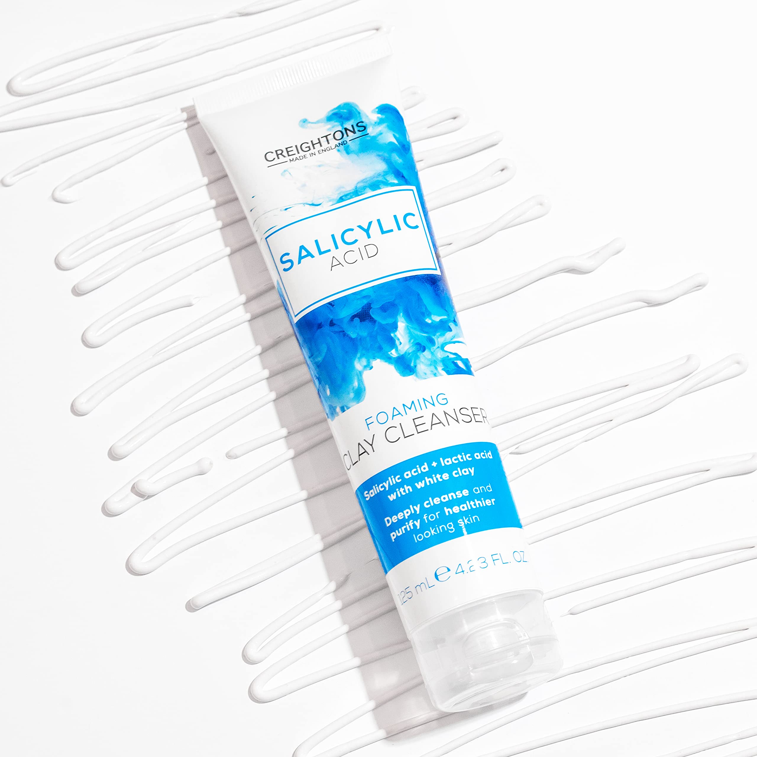Creightons Salicylic Acid Foaming Clay Cleanser 125ml - Lactic Acid White Clay Deep Cleanse Purify Face Wash - New