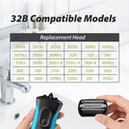 Braun 32B Replacement Shaver Head Cassette - Compatible with Series 3 3040s 3010s 310s 3000s 3050cc 3080s - Black Foil & Cutter - Damaged Box