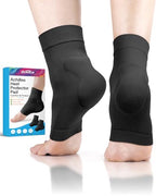 DLMDLM Achilles Tendonitis Heel Protector Socks,One Pair of Premium Padded Compression Gel Sleeve, Achilles Tendon Support Sleeve for Haglunds Bump, Tendonitis, Bursitis and Dry Cracked (Black) - Very Good