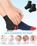 DLMDLM Achilles Tendonitis Heel Protector Socks,One Pair of Premium Padded Compression Gel Sleeve, Achilles Tendon Support Sleeve for Haglunds Bump, Tendonitis, Bursitis and Dry Cracked (Black) - Very Good