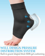 DLMDLM Achilles Tendonitis Heel Protector Socks,One Pair of Premium Padded Compression Gel Sleeve, Achilles Tendon Support Sleeve for Haglunds Bump, Tendonitis, Bursitis and Dry Cracked (Black) - Very Good